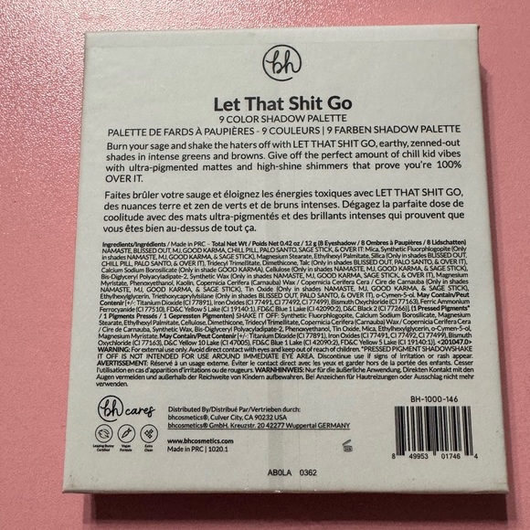 BH Cosmetics Let That Sh*t Go Eyeshadow Palette, New - Picture 5 of 6